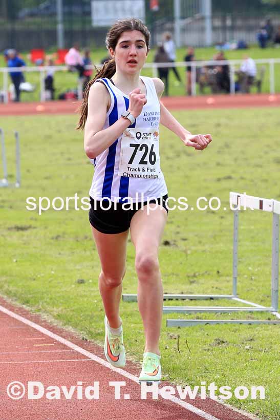 Womens Under-20s 1500 metres, 2023 North Eastern Track and Field Champs., Middlesbrough Sports Village, Middlesbrough. Photo: David T. Hewitson/Sports for All Pics